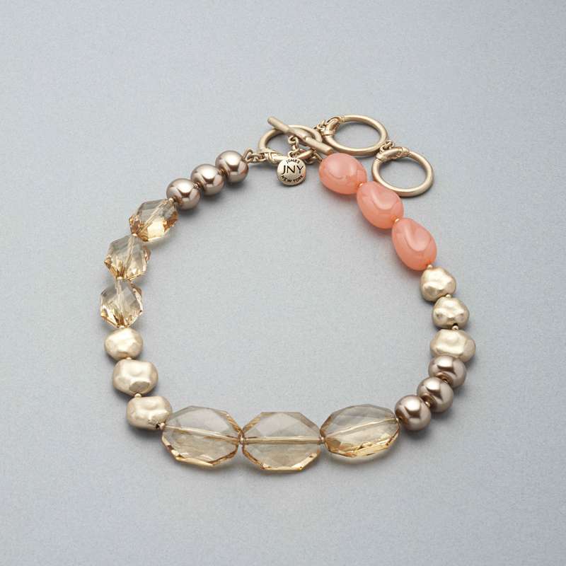 ピンク & ゴールドネックレス, ピンク, large image number 0