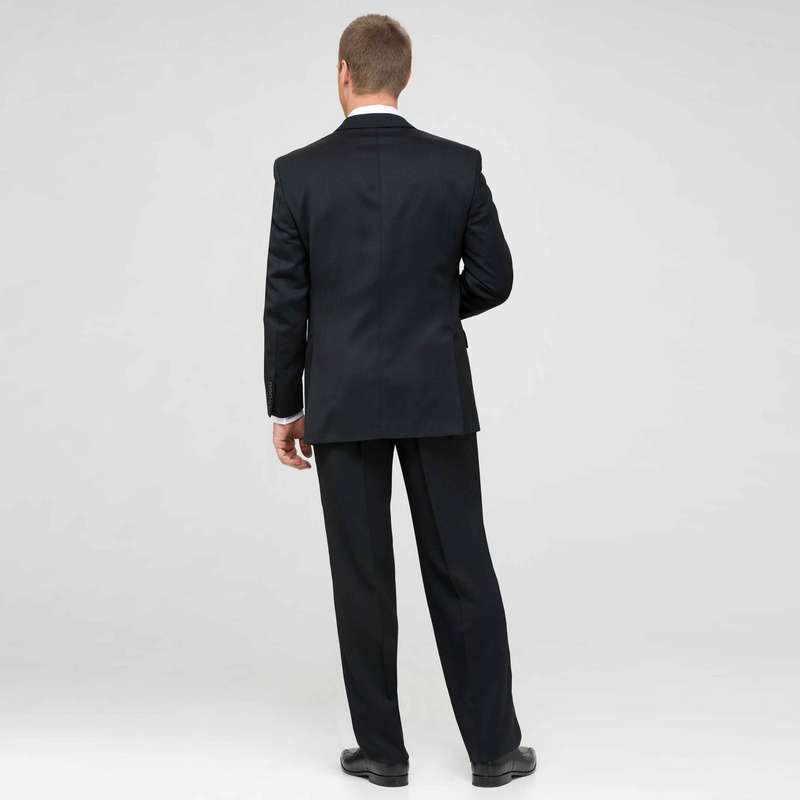 ブラックシングルプリーツアスレチックフィットウールスーツ, ブラック, large image number 1