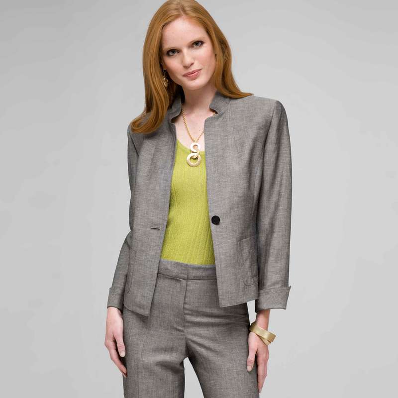 ウォッシャブルリネン 2 ポケットジャケット, , large image number 0